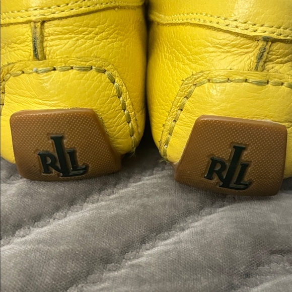 Ralph Lauren Vibrant Yellow Leather Loafers - Picture 2 of 4
